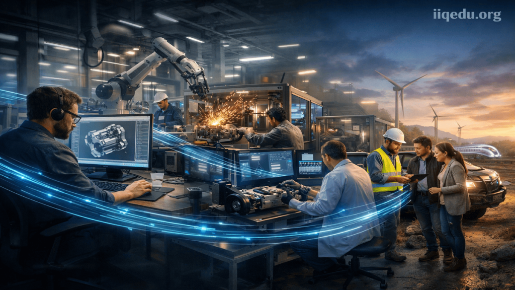 Continuous product lifecycle from design to real-world usage connected by digital data flow ensuring product quality and traceability